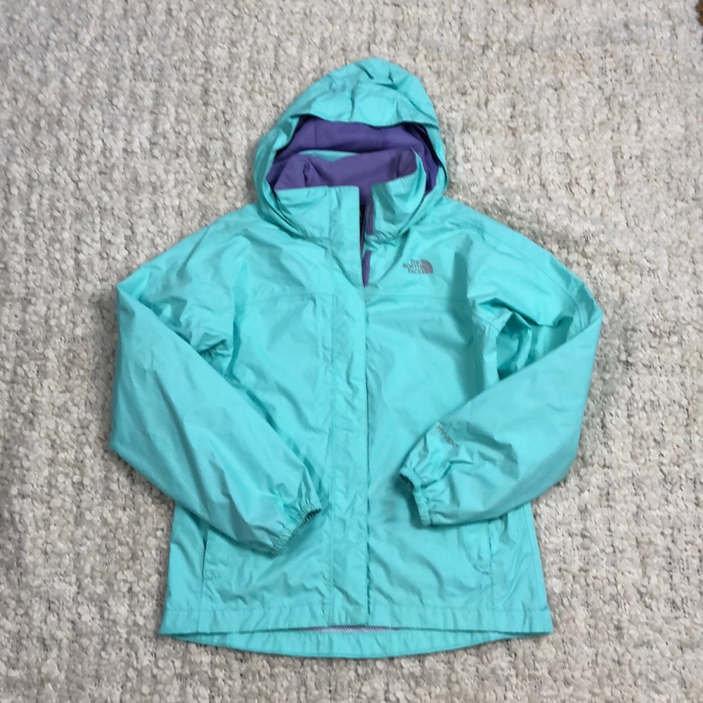 Girls north face rain coat
